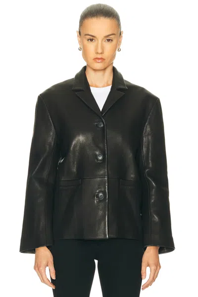 Grlfrnd Marlo Leather Blazer In Multi