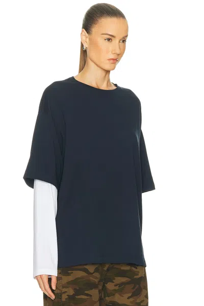 Grlfrnd Layered Long Sleeve Tee In Blue