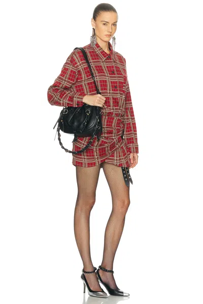 Isabel Marant Bolton Embellished Tasseled Textured-leather Shoulder Bag In Black