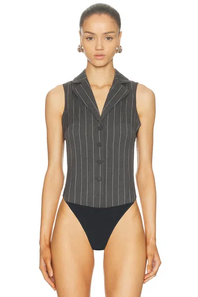 Fleur Du Mal Maxwell Bodysuit In Gray