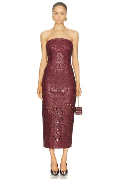 Cult Gaia Raylene Floral Cutout Faux Leather Midi Dress In Multi