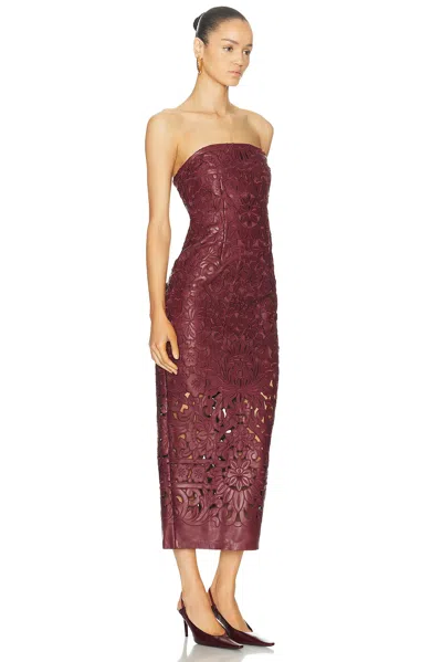 Cult Gaia Raylene Floral Cutout Faux Leather Midi Dress In Multi