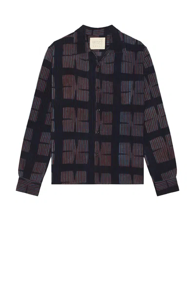 Kardo Chintan Block Print Boxy Fit Long Sleeve Shirt In Multi