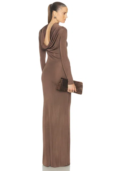 Srg Sylveeah Draped Cowl Gown In Neutral