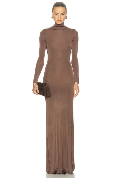 Srg Sylveeah Draped Cowl Gown In Neutral