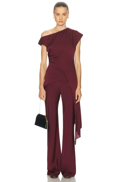 Srg Selena Silk Top In Burgundy