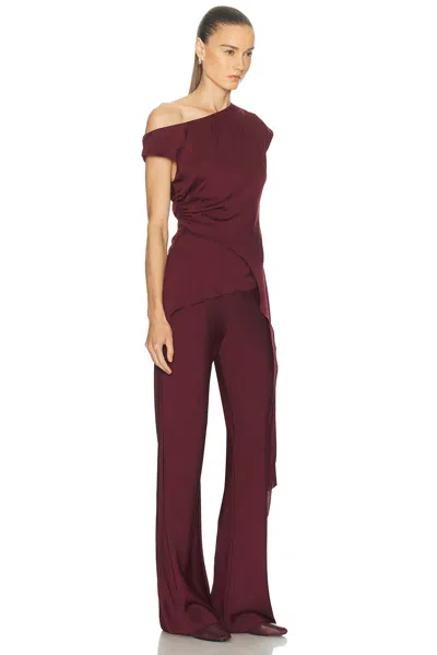 Srg Selena Silk Top In Burgundy