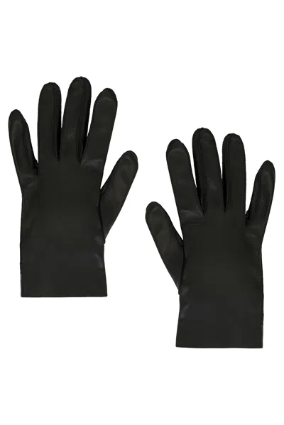 Tom Ford Leather Wrist Gloves In Black