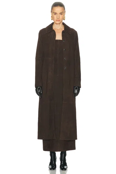 Srg Bruno Suede Coat In Brown