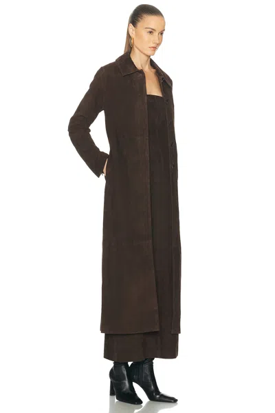 Srg Bruno Suede Coat In Brown