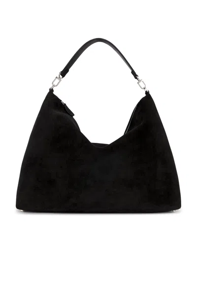 Totême Womens Black Bevel Medium Suede Tote Bag