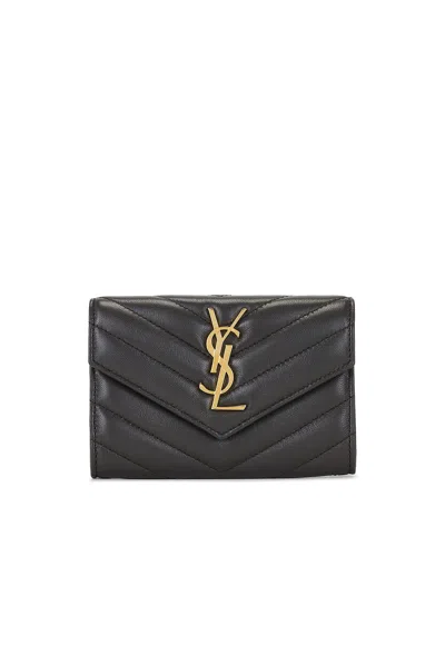 Saint Laurent Small Envelope Wallet In Brown