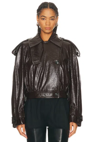 Sportmax Premium Jacket Raised Collar In Brown