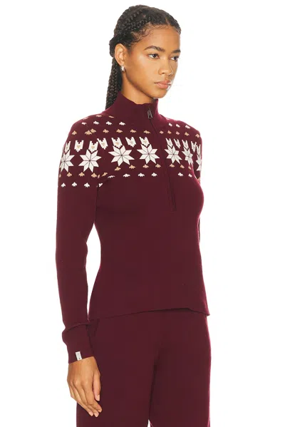 The Upside Le Ski Blanche Half-zip Patterned Ski Top In Multi