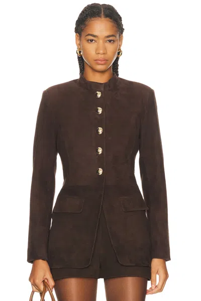 Retroféte Callandra Suede Blazer In Multi