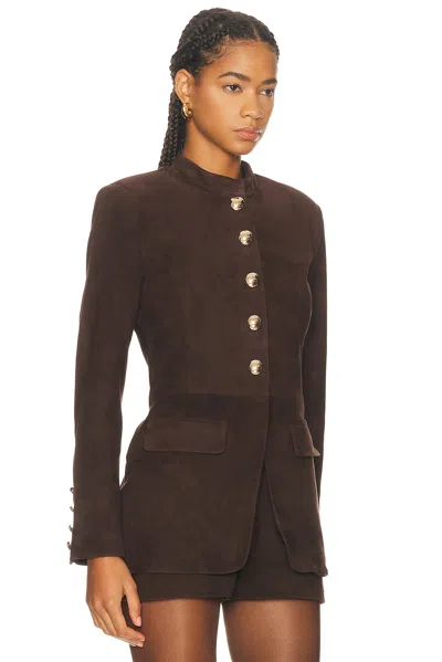 Retroféte Callandra Suede Blazer In Multi