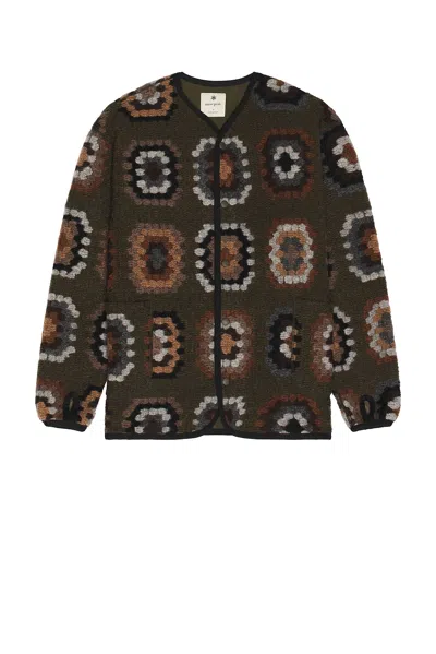 Snow Peak Wool Jacquard Cardigan In Multi