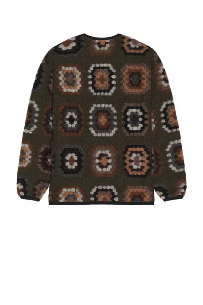 Snow Peak Wool Jacquard Cardigan In Multi