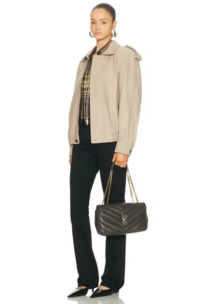 Saint Laurent Medium Loulou Chain Bag In Gray