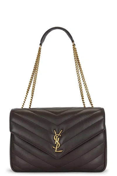 Saint Laurent Large Loulou Chain Bag In Gray