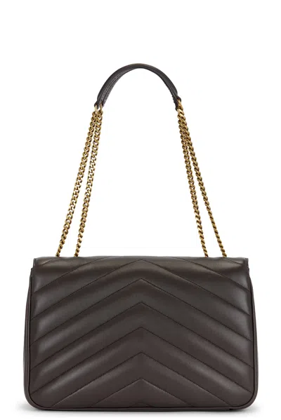 Saint Laurent Large Loulou Chain Bag In Gray