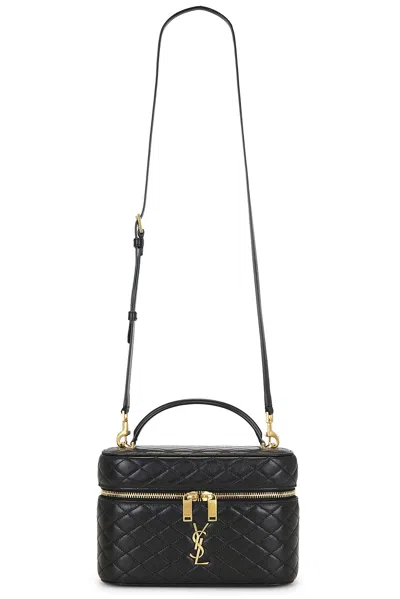 Saint Laurent Gaby Shoulder Bag Adjustable Strap Top Handle In Black