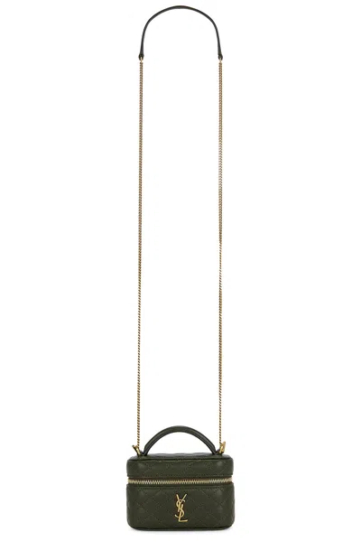 Saint Laurent Micro Vanity Bag In Brown