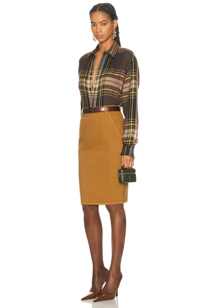 Saint Laurent Micro Vanity Bag In Brown