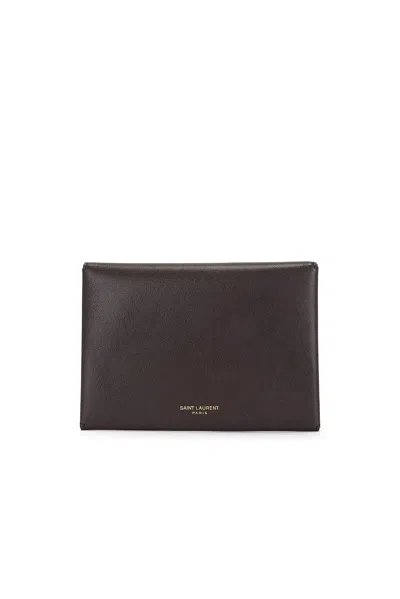 Saint Laurent Passport Case In Brown