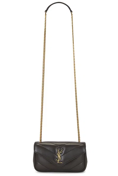 Saint Laurent Loulou Chain Bag In Gray