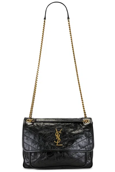 Saint Laurent Medium Niki Chain Bag In Black