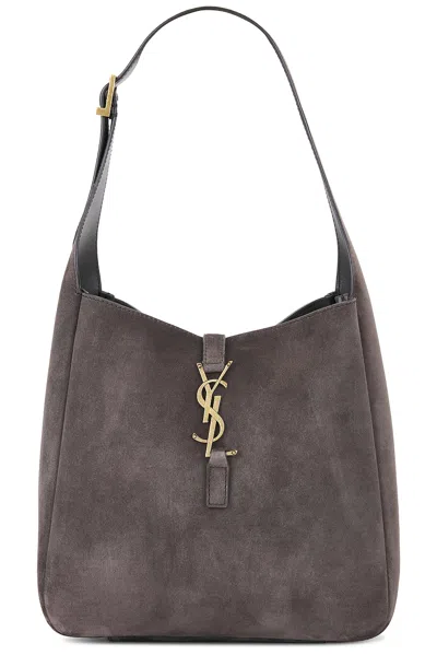 Saint Laurent Small Le 5 A 7 Supple Shoulder Bag In Gray