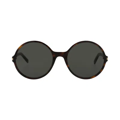 Pre-owned Saint Laurent Round Frame Acetate Sunglasses 'havana/grey' | Brown | Women's Size Onesize