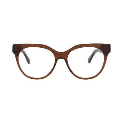 Pre-owned Stella Mccartney Cat Eye Frame Acetate Optical Frames 'brown/transparent' | Women's Size Onesize