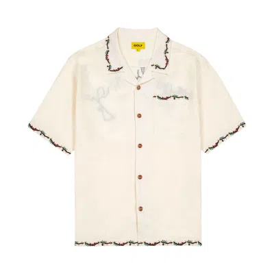 Pre-owned Golf Wang Autumn Linen Button Up 'cream' | Men's Size M In White