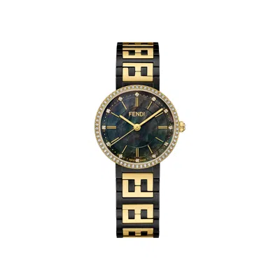 Pre-owned Fendi Forever  Diamond Watch 'two-tone' | Gold | Women's Size Onesize