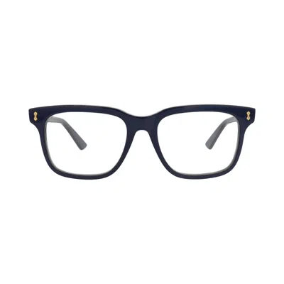 Pre-owned Gucci Square Recycled Acetate Optical Frames 'blue/transparent' | Men's Size Onesize