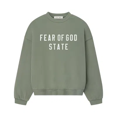Pre-owned Essentials Fear Of God  90's Crewneck 'moss' | Green | Men's Size Xl