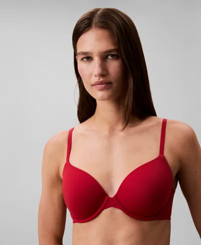Calvin Klein Perfectly Fit Full Coverage T-shirt Bra In Red