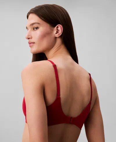 Calvin Klein Perfectly Fit Full Coverage T-shirt Bra In Red