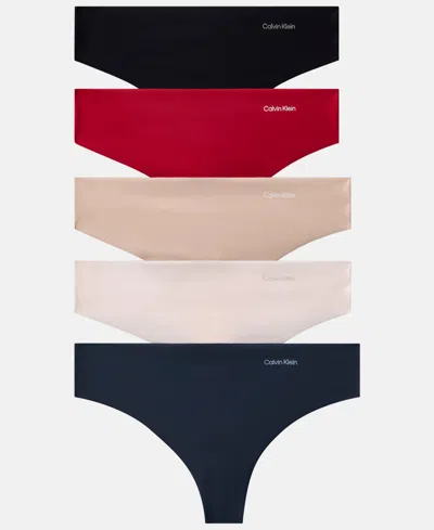 Calvin Klein Invisible 5-pack Thong Underwear Qd3556 In Multi