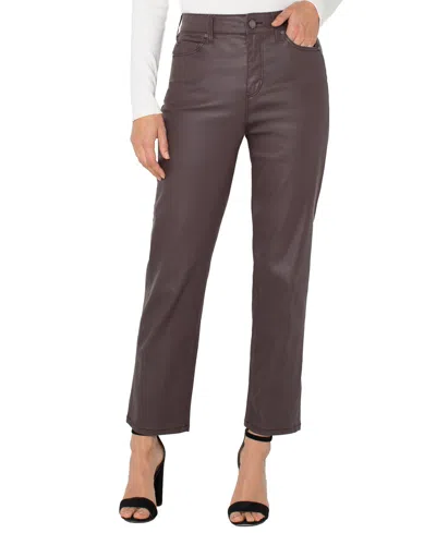 Liverpool Los Angeles Women's Kennedy High Rise Cropped Pants In Brown