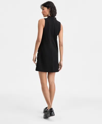 On 34th Women's Paillette Embellished Mock Neck Shift Dress, Macy's Exclusive In Black