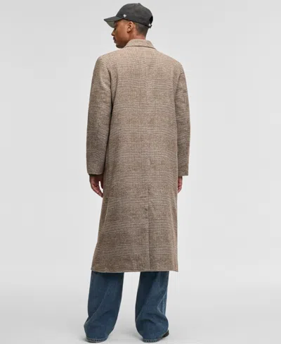 Mode Of One Men's Relaxed-fit Double-breasted Top Coat, Macy's Exclusive In Brown