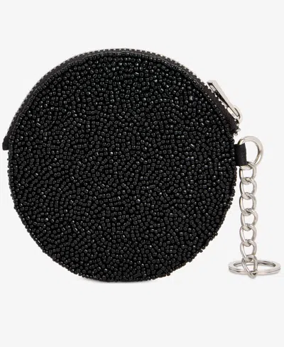 On 34th Hand Beaded Round Coin Purse, Exclusively At Macy's In Black