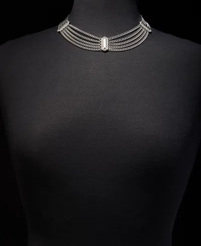 Inc International Concepts Pave Multi-chain Statement Necklace, 17" + 3" Extender, Macy's Exclusive In Gray