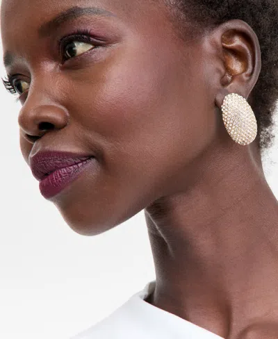 Inc International Concepts Pave Oval Drop Earrings, Macy's Exclusive In Gold
