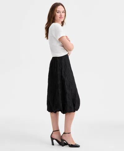 On 34th Women's Floral Jacquard Organza Bubble Skirt, Macy's Exclusive In Black