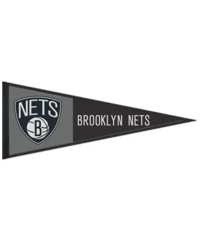Wincraft Brooklyn Nets 13" X 32" Wool Primary Logo Pennant In Black