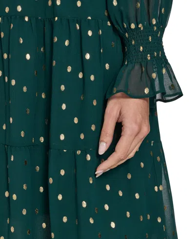 Jessica Howard Women's Smocked Long Sleeves Dress In Multi